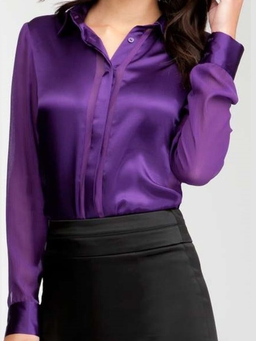 Bebe silk blouse in purple